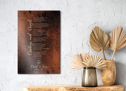Monogrammed Tin Song Lyric Sign