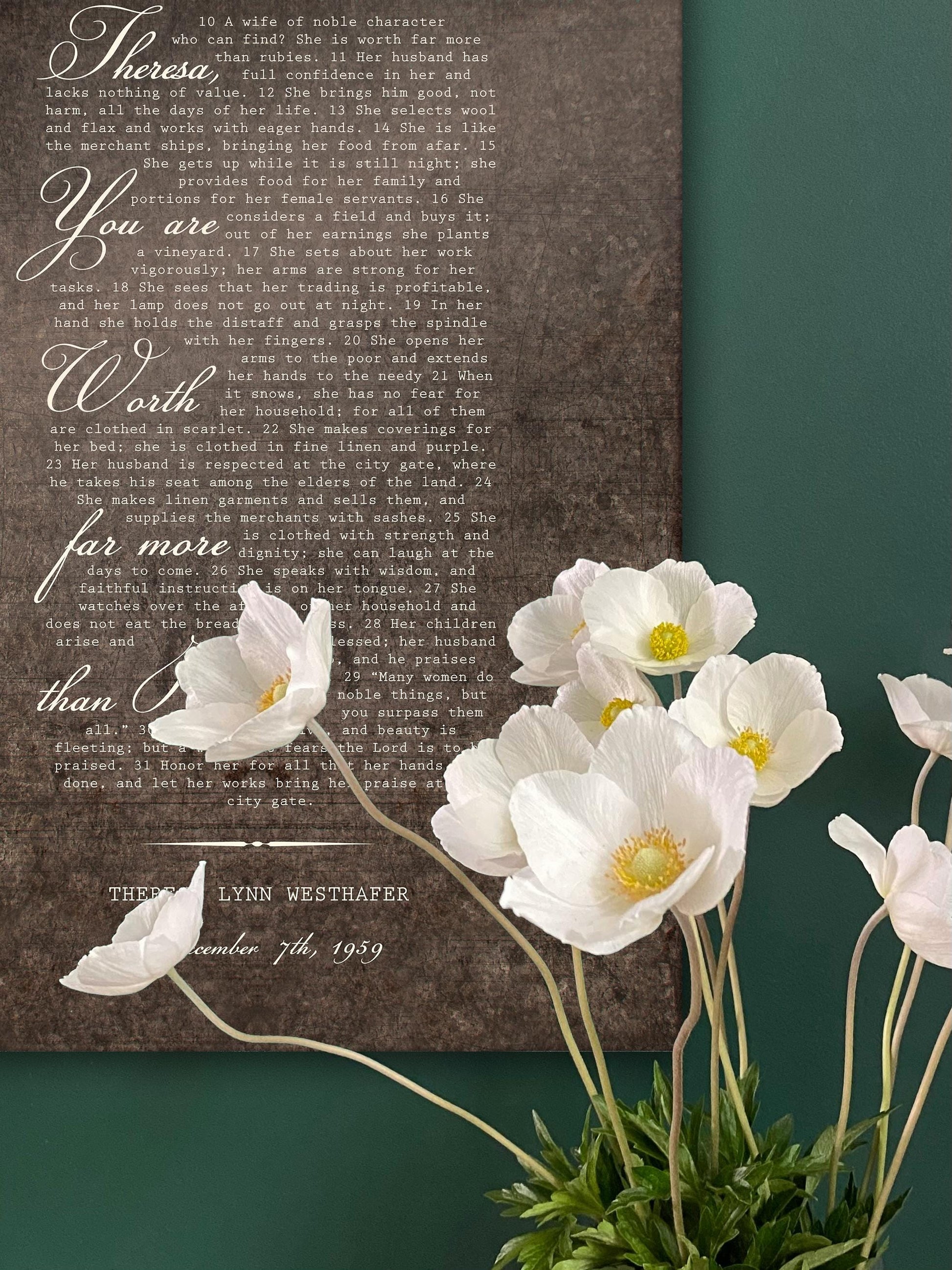 Proverbs 31 Metal Sign for Her - HoneycombProverbs - Signs - Christian Wall Art