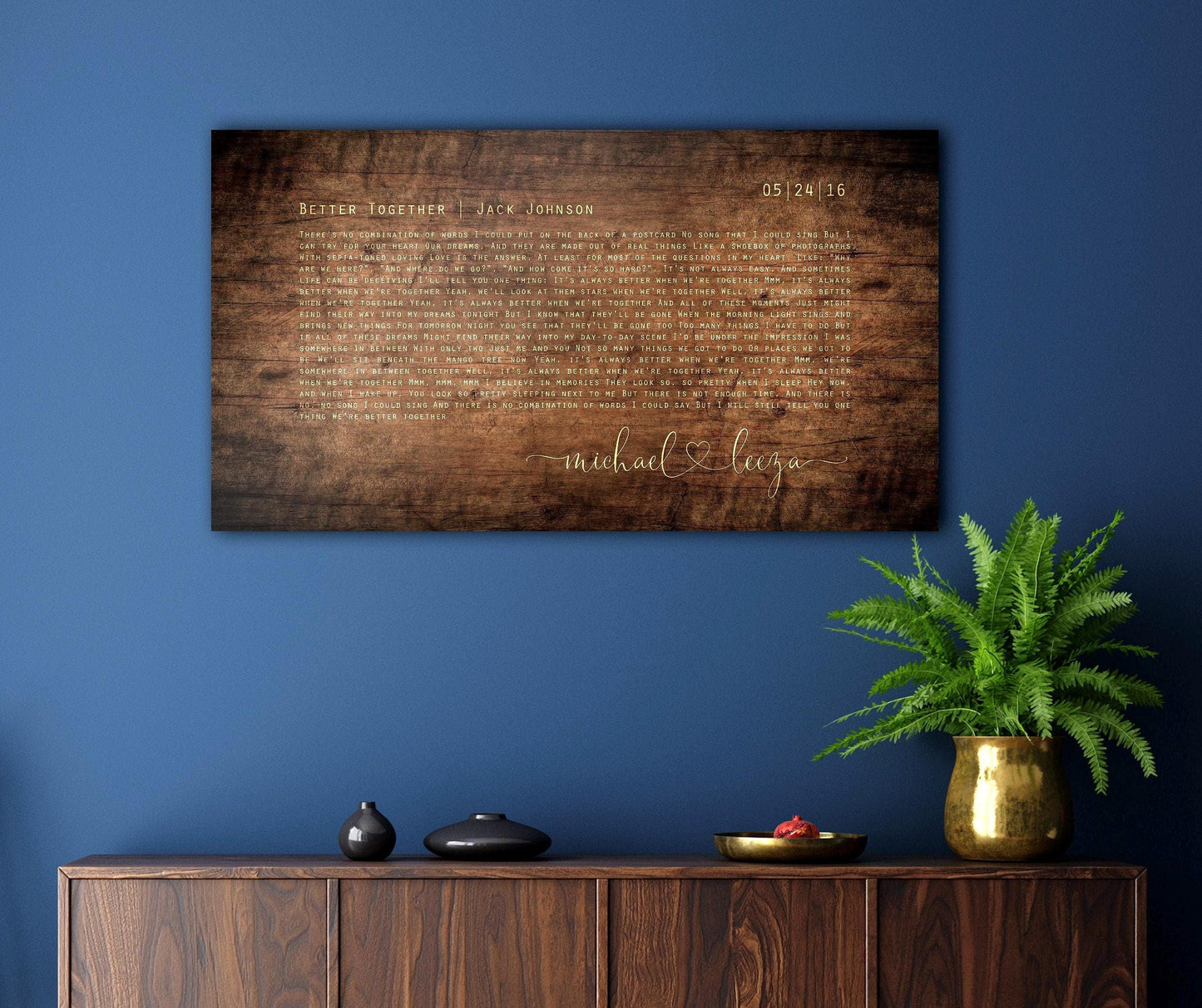 Rustic Orator Wood Song Lyric Sign - HoneycombProverbs - Signs - Rustic Lyrics Wall Decor