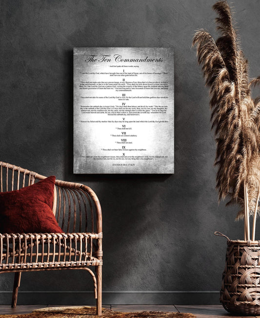 10 Commandments Sign on Tin - HoneycombProverbs - Signs - Christian Wall Art