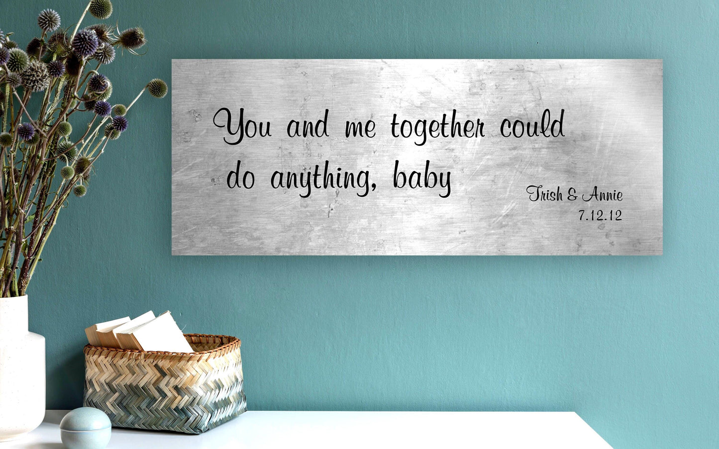Personalized Tin Anniversary Sign: Custom Quote Wall Art - HoneycombProverbs - Signs - Tin Anniversary Gifts