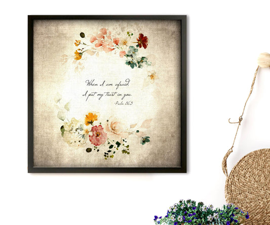 Country Cottage Scripture Decor, Psalm 56:3 - HoneycombProverbs - Giclée - Christian Wall Art