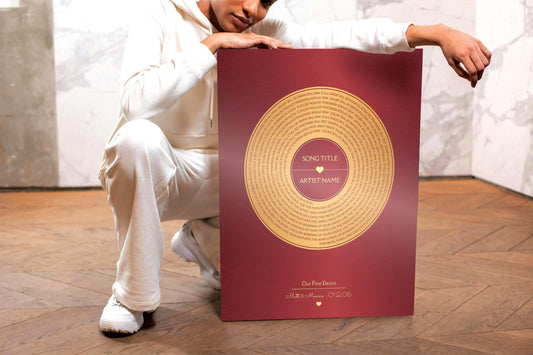 Personalized Bronze Anniversary Metal Record Sign: First Dance Lyrics - HoneycombProverbs - Signs - Bronze Vinyl Record Art