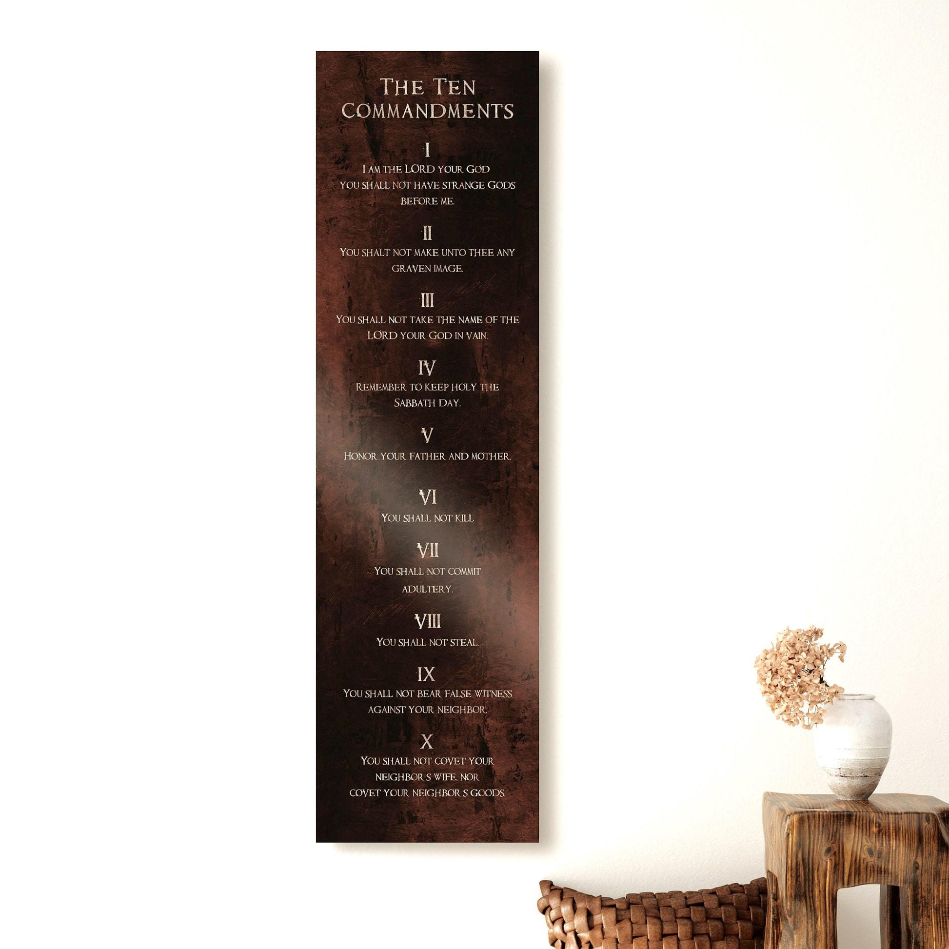 Ten Commandments, Bronze - HoneycombProverbs - Signs - Christian Wall Art