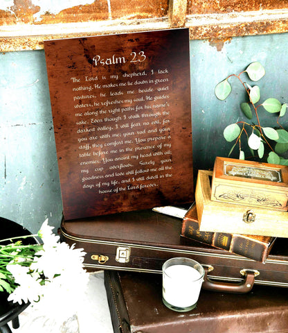 Psalm 23, Christian Gift - HoneycombProverbs - Signs - Christian Wall Art