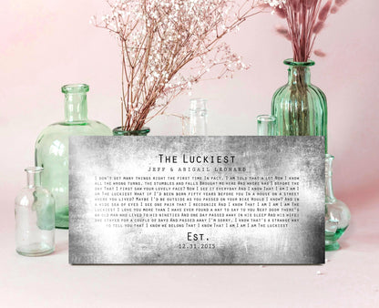 Rustic Tin First Dance Lyric Sign - HoneycombProverbs - Signs - Tin and Aluminum Gifts