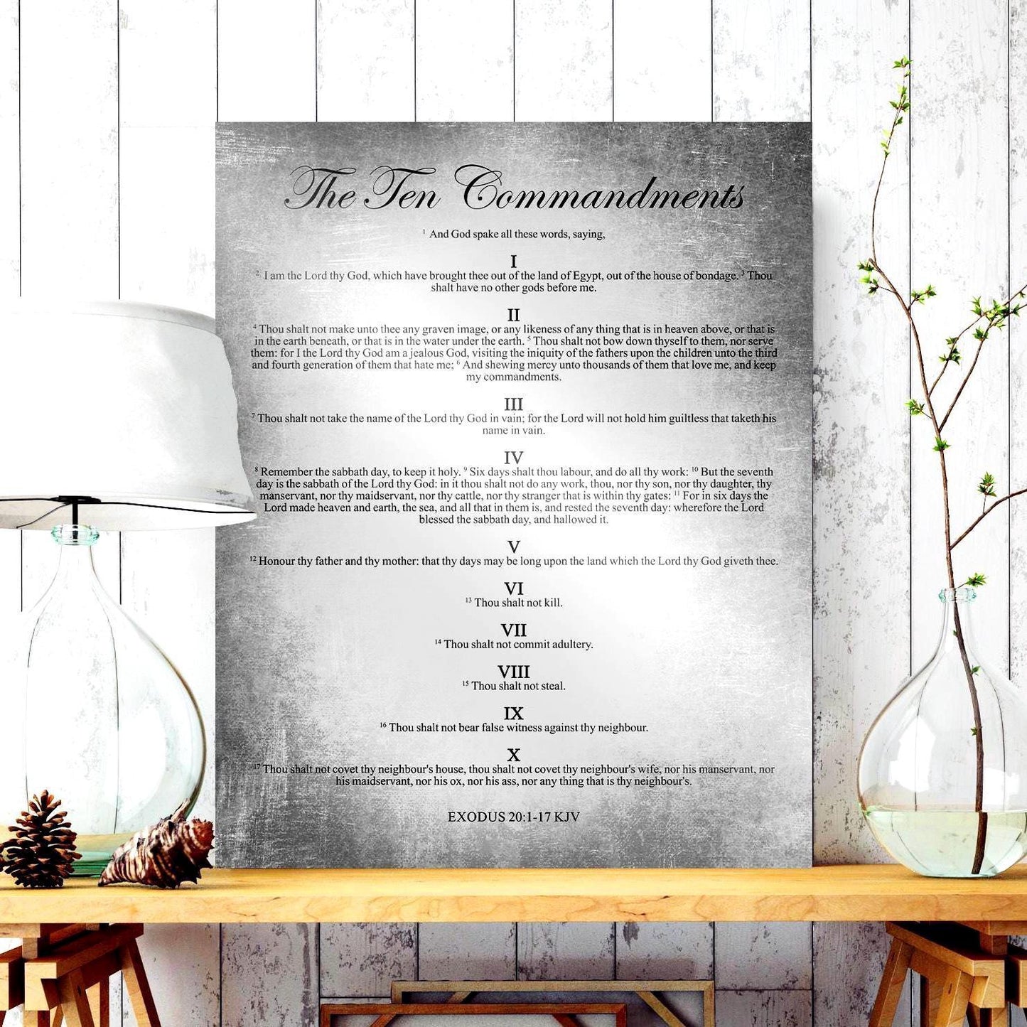 10 Commandments Sign on Tin - HoneycombProverbs - Signs - Christian Wall Art
