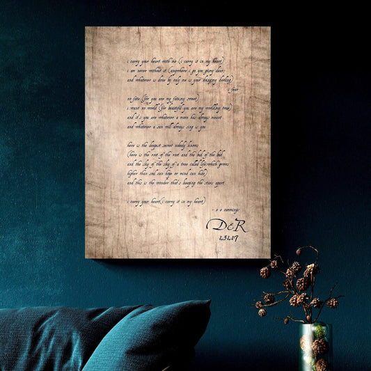 E.E. Cummings Poem Personalized on Wood - HoneycombProverbs - Signs - 5 year anniversary gifts