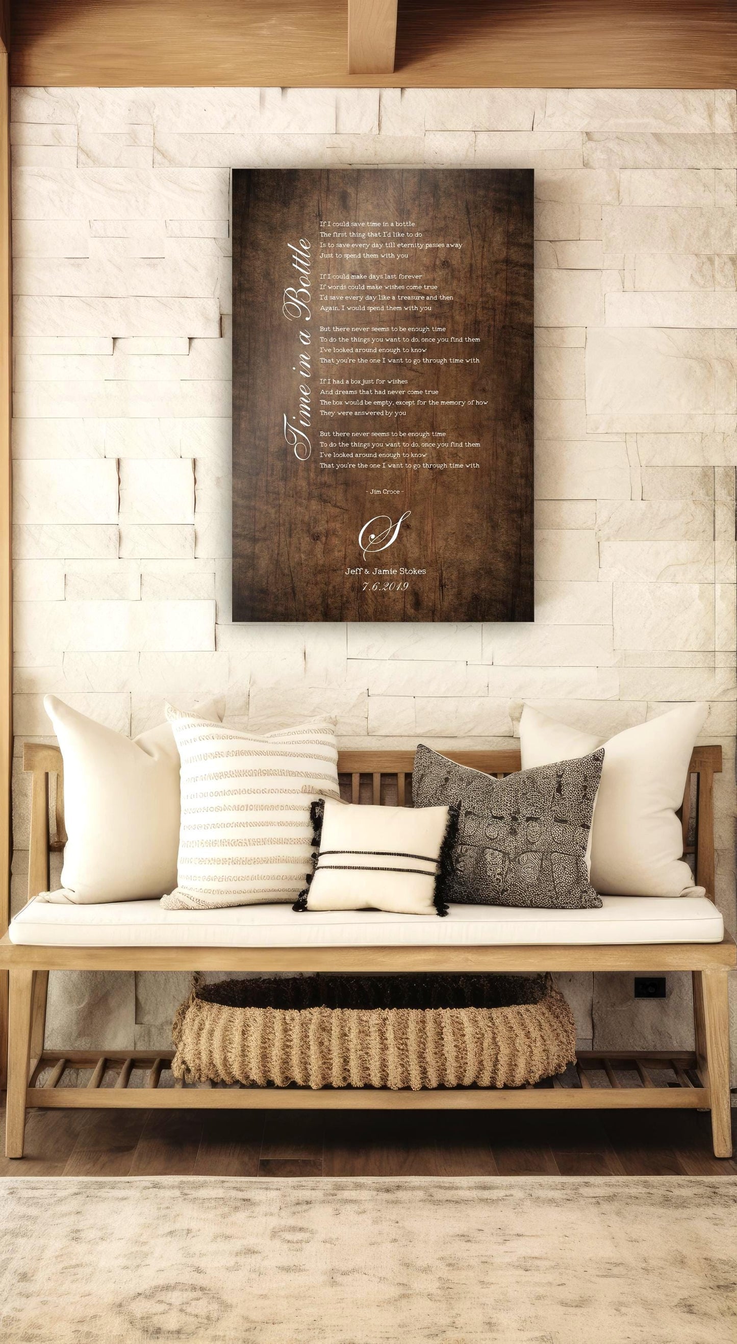 Our Song Lyrics on Wood - HoneycombProverbs - Signs - 5 year anniversary gifts