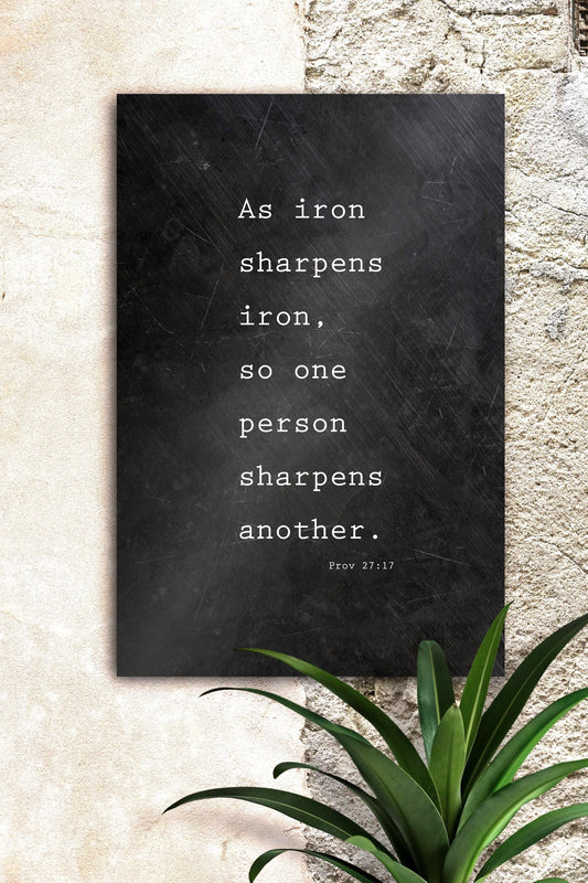 Iron Alloy Proverbs 27:17 Art for Men - HoneycombProverbs - Signs - Christian Wall Art