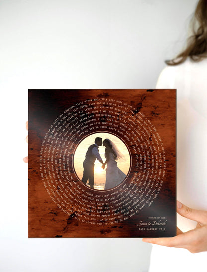 Burnished Bronze LP Record Song and Photo Art, additional view 12, 8th anniversary bronze