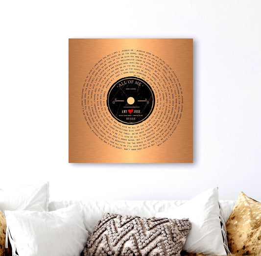 Seven Years Down LP Record Art - HoneycombProverbs - Signs - Copper Anniversary Gifts