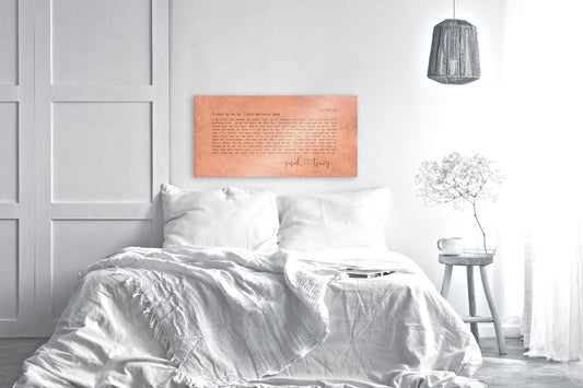 Custom Lyric Sign on Copper - HoneycombProverbs - Signs - Copper Anniversary Gifts