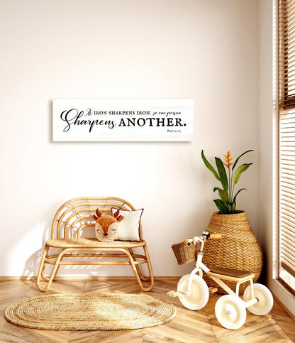 Iron Sharpens Iron Country Farmhouse Sign - HoneycombProverbs - Signs - Christian Wall Art