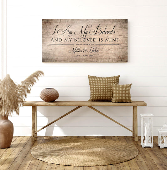 Wood Anniversary Keepsake, I am my Beloved's - HoneycombProverbs - Signs - Christian Wall Art
