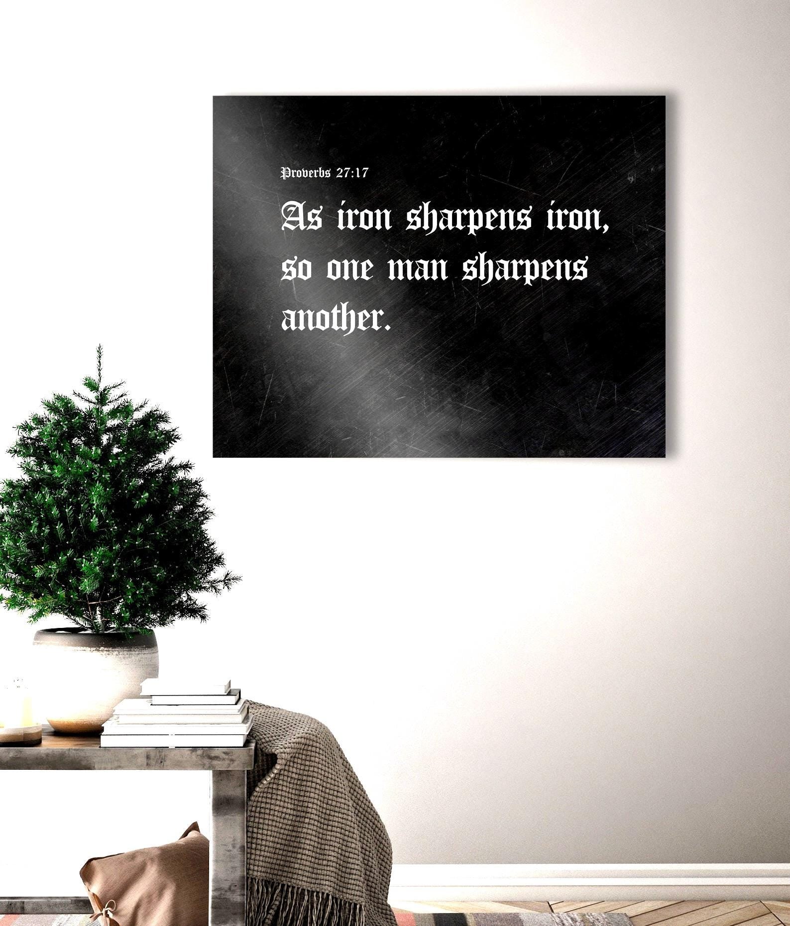 Iron Sharpens Iron, Iron Gift - HoneycombProverbs - Gifts For The Couple - Christian Wall Art