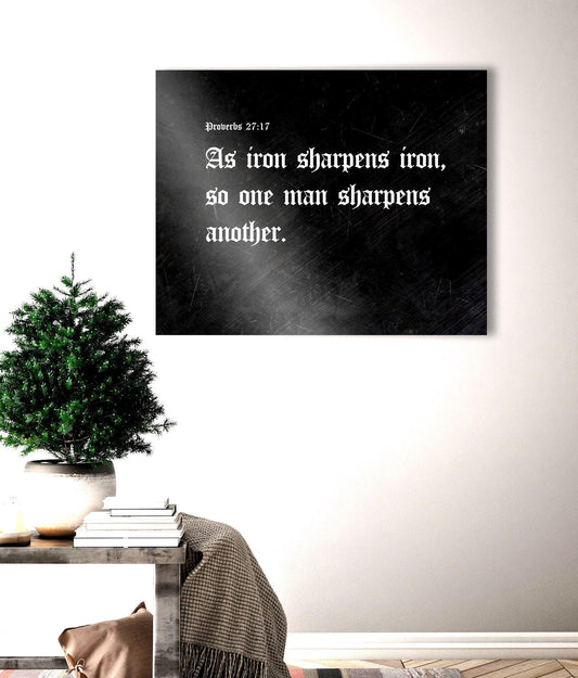 Iron Sharpens Iron, Iron Gift - HoneycombProverbs - Gifts For The Couple - Christian Wall Art