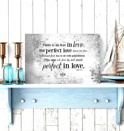 Monogrammed 1 John 4:18 Sign Custom Wedding Plaque - HoneycombProverbs - Signs - Tin and Aluminum Gifts