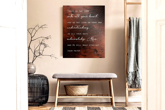 Proverbs 3:5-6 Rustic Wall Decor - HoneycombProverbs - Signs - Christian Wall Art
