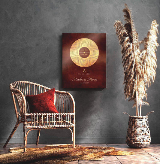 music sign for husband, bronze anniversary gift, 8 year bronze gift, bronze 8 years, spiral song, spiral lyrics, gift for husband