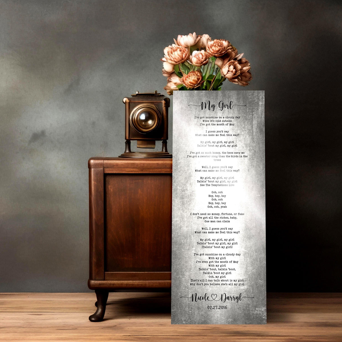 Tall Sign with Lyrics Tin Anniverary Keepsake - HoneycombProverbs - Signs - Tin and Aluminum Gifts