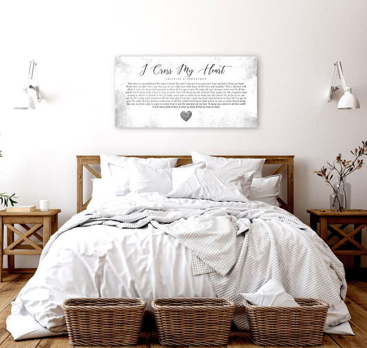 Couples Tin, 10 year anniversary song plaque with custom lyrics, a heart motif, names and established date.
