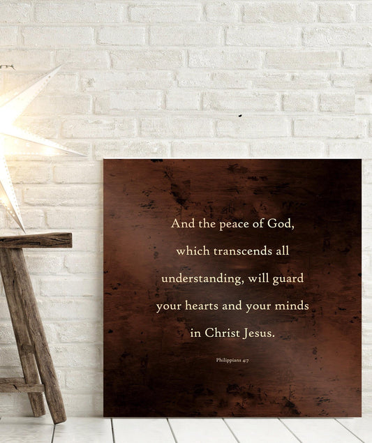 Philippians 4:7, Scripture about peace - HoneycombProverbs - Wall Decor - Christian Wall Art