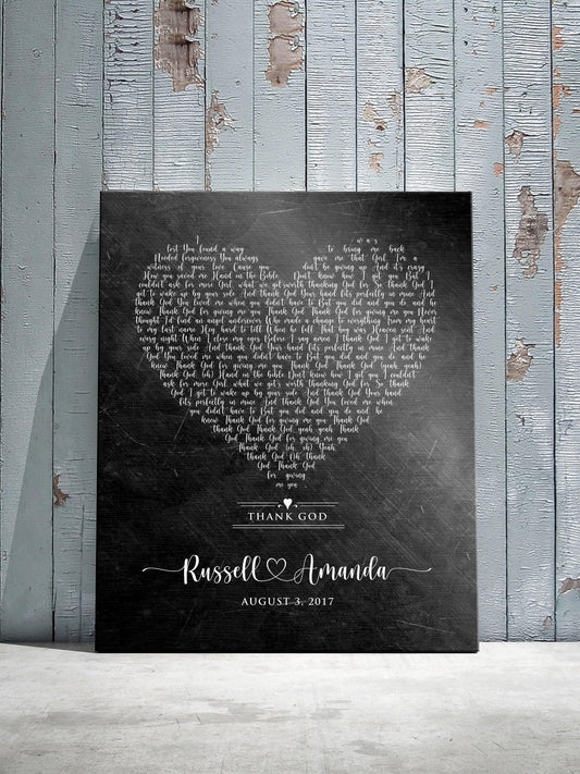 6 Year Anniversary Gift for Him, Song lyric sign - HoneycombProverbs - Signs - Iron Anniversary Gifts