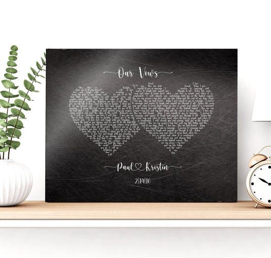 Two Hearts Wedding Vow Decor - HoneycombProverbs - Signs - Wedding Vow Wall Art