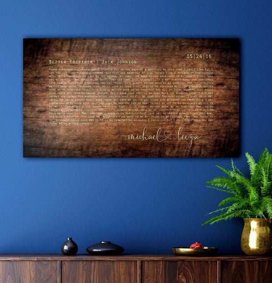 Rustic Orator Wood Song Lyric Sign - HoneycombProverbs - Signs - 5 year anniversary gifts