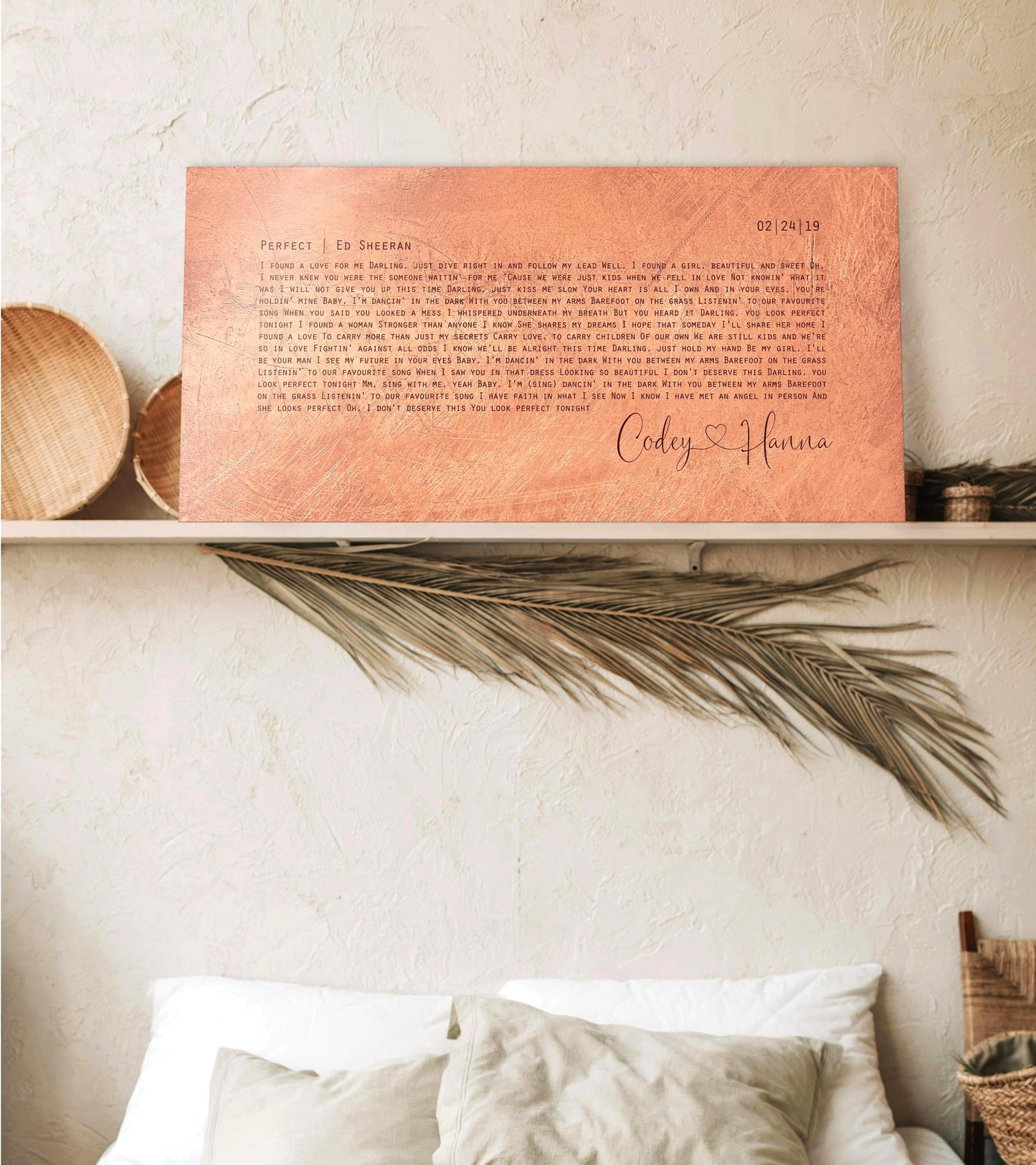 Copper Anniversary Gift, Wedding Song Sign, Gift for Husband, Couples Gfit - HoneycombProverbs - Signs - Copper Anniversary Gifts