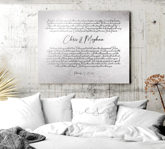Wedding Vows on Tin, Wedding Vow Sign - HoneycombProverbs - Signs - Tin and Aluminum Gifts