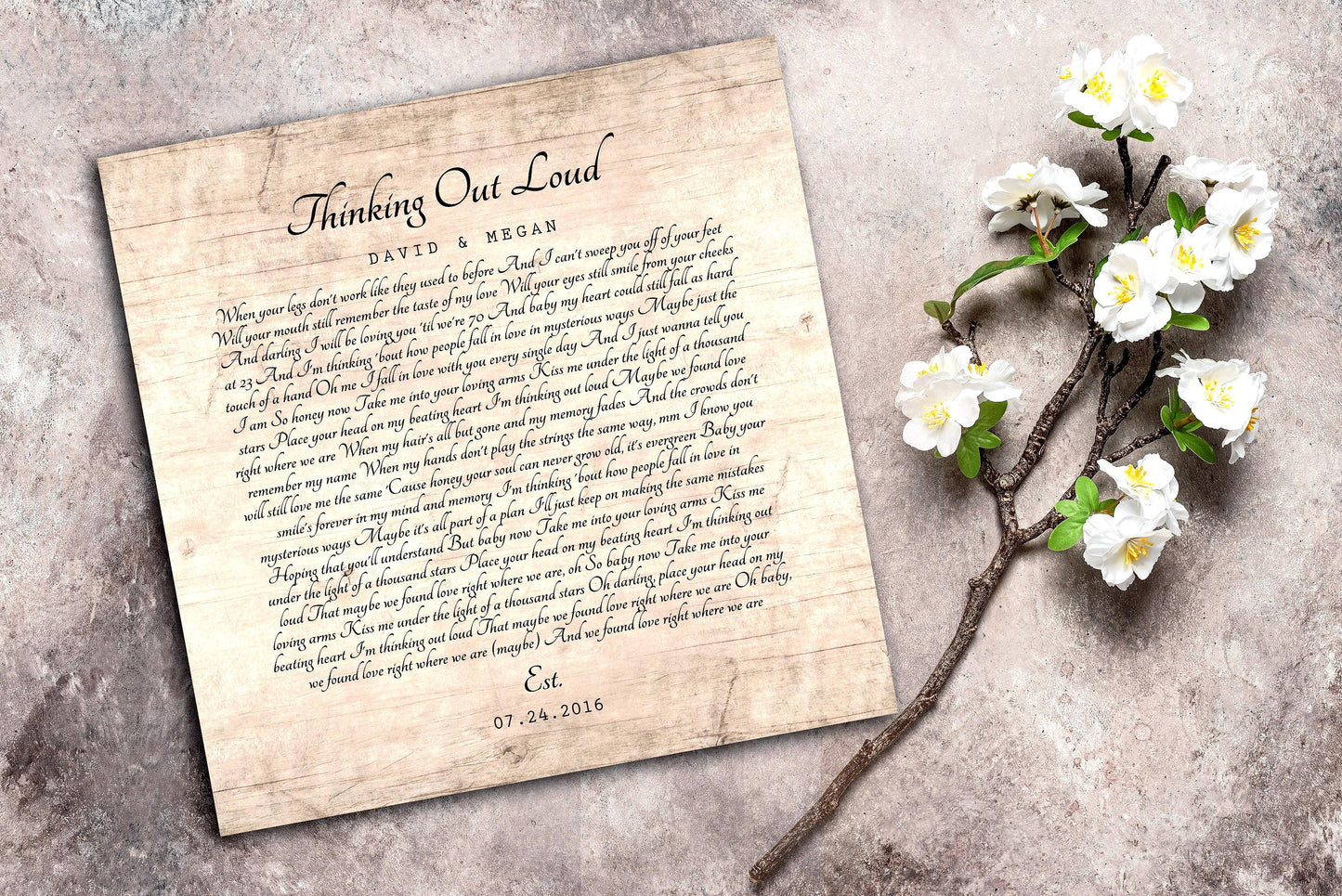 Wedding Song Lyric Sign on Wood - HoneycombProverbs - Signs - 5 year anniversary gifts