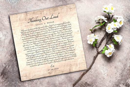 Wedding Song Lyric Sign on Wood - HoneycombProverbs - Signs - 5 year anniversary gifts