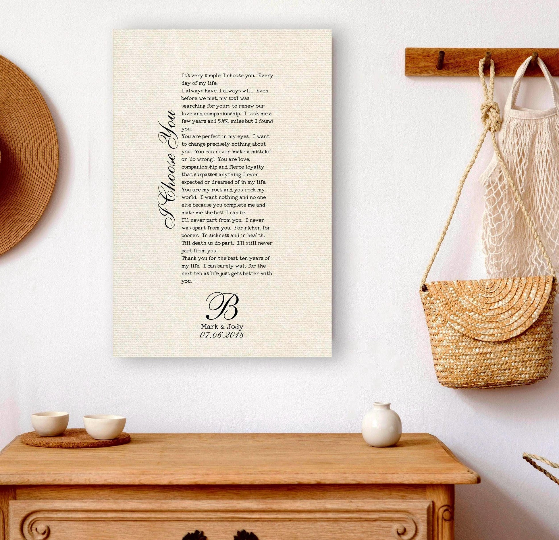 First Dance Song on Cotton - HoneycombProverbs - Giclée - 2nd Anniversary Gifts