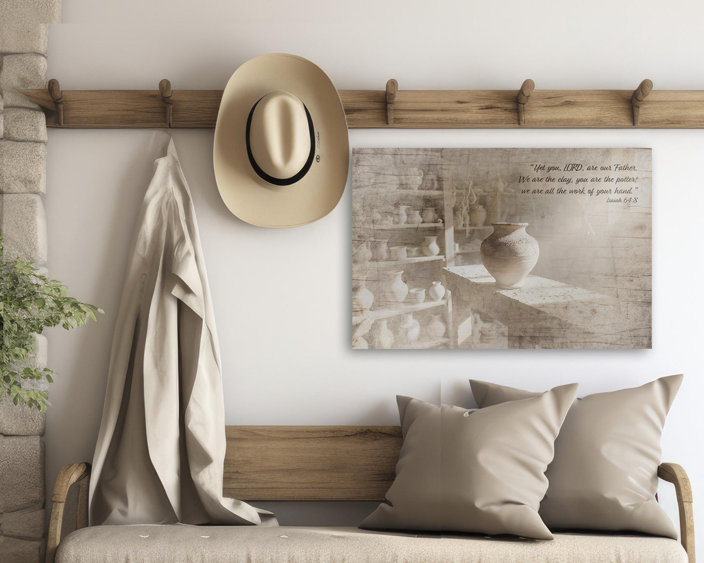 Isaiah 64:8 Christian Wall Art; Rustic Wood Sign with Custom Bible Verse - HoneycombProverbs - Signs - Christian Wall Art