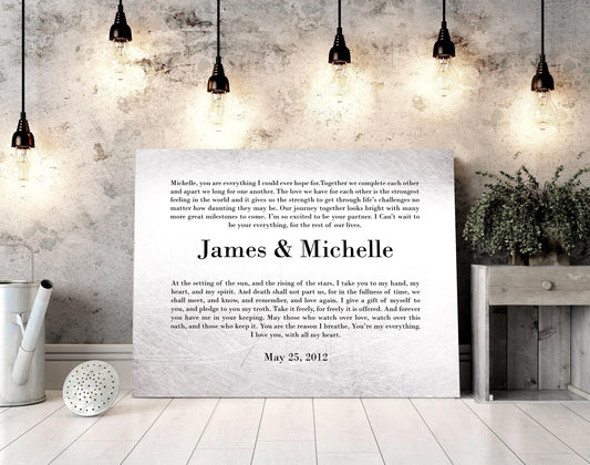 Romantic Tin Wedding Vow His and Her Art - HoneycombProverbs - Signs - Tin and Aluminum Gifts