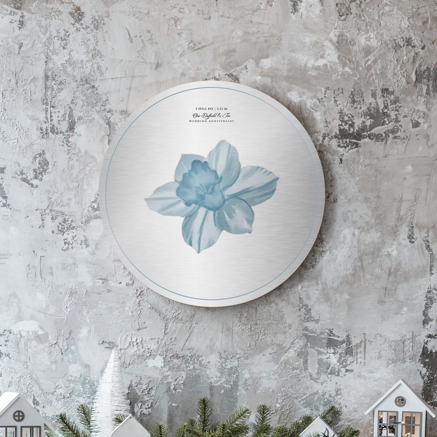 Personalized Tin Daffodil Anniversary Plaque, 10 Year Wedding Anniversary Gift for Wife - HoneycombProverbs - Signs - 10 Year Anniversary Art