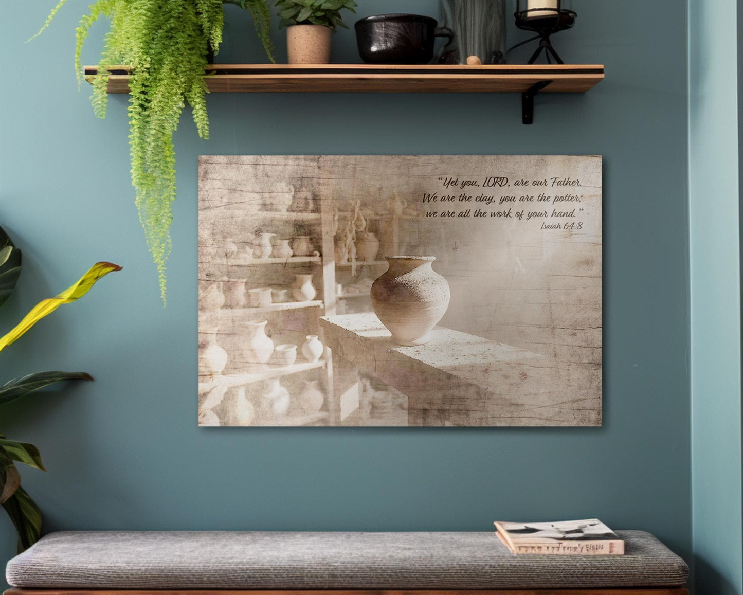 Isaiah 64:8 Christian Wall Art; Rustic Wood Sign with Custom Bible Verse - HoneycombProverbs - Signs - Christian Wall Art