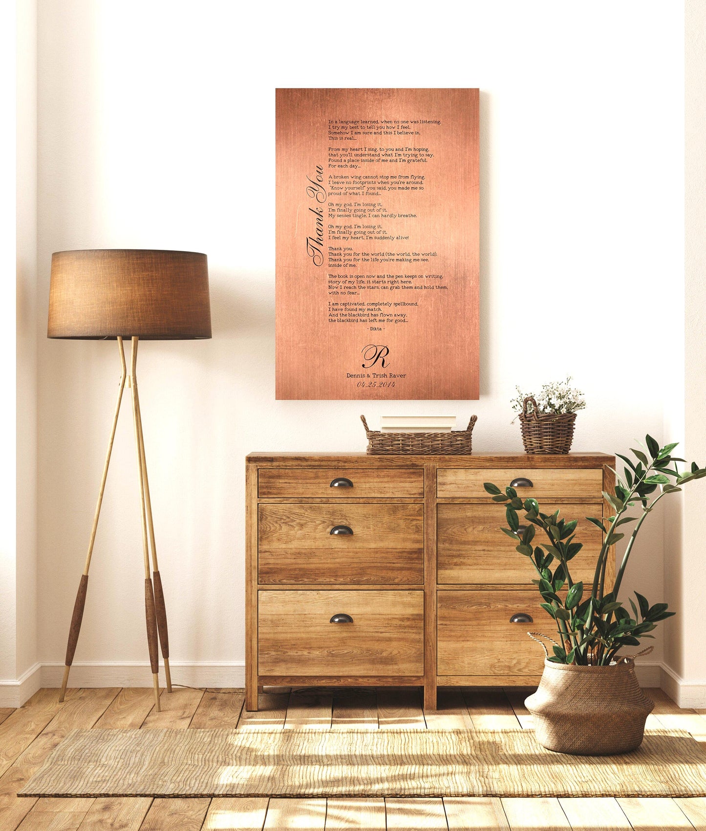 Our Song on Copper, Personalized Copper Gift - HoneycombProverbs - Signs - Copper Anniversary Gifts