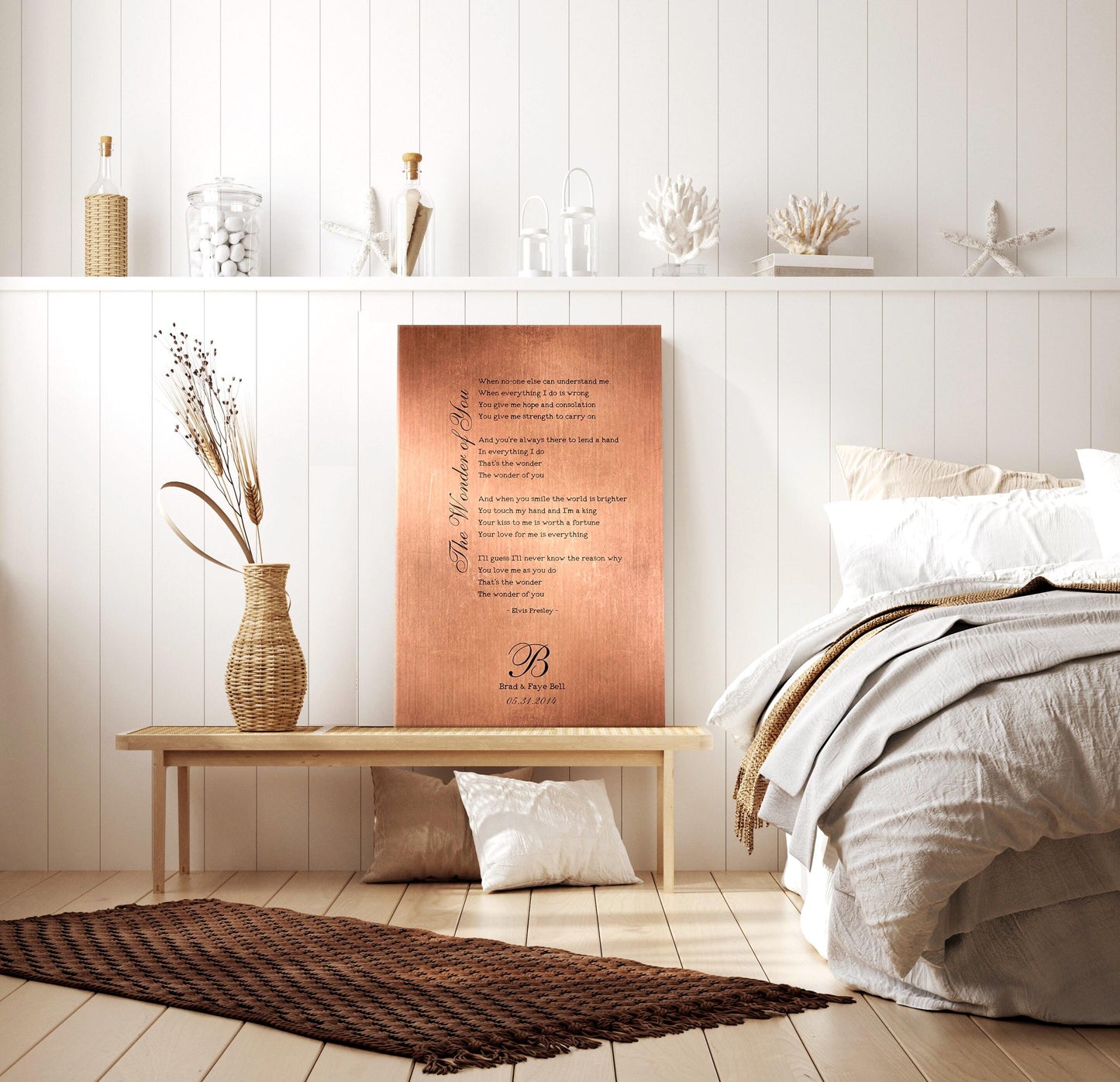 Our Song on Copper, Personalized Copper Gift - HoneycombProverbs - Signs - Copper Anniversary Gifts