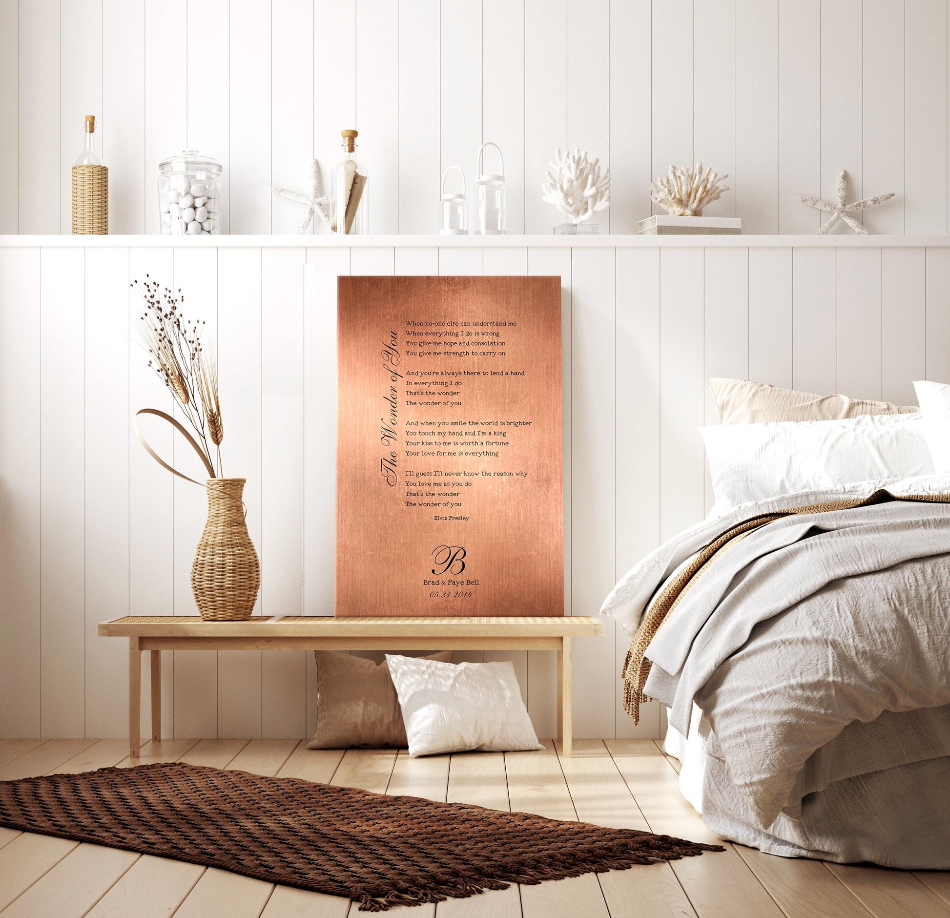 Our Song on Copper, Personalized Copper Gift - HoneycombProverbs - Signs - Copper Anniversary Gifts