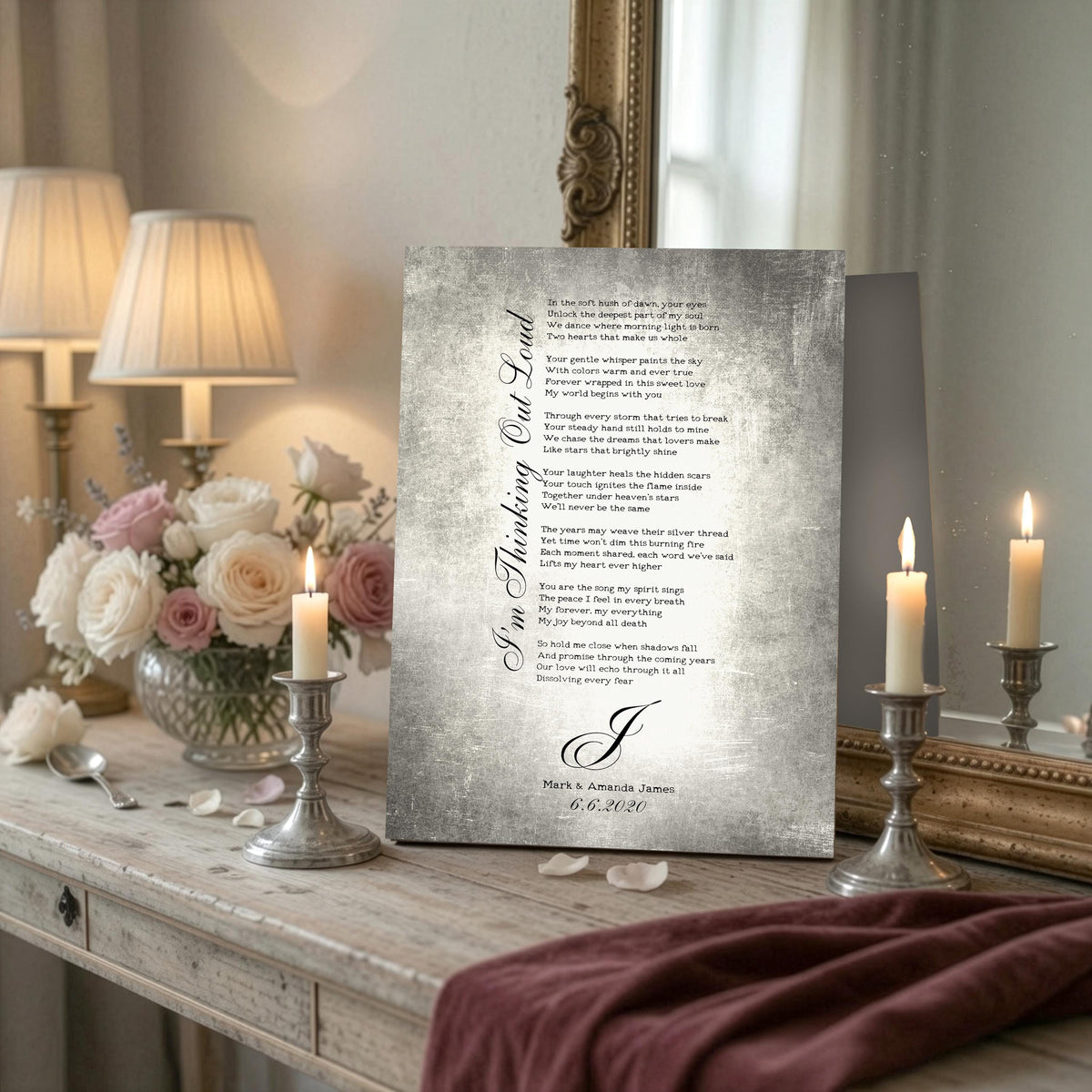 Our Song on Tin, Monogrammed Anniversary Gift - HoneycombProverbs - Signs - Tin and Aluminum Gifts