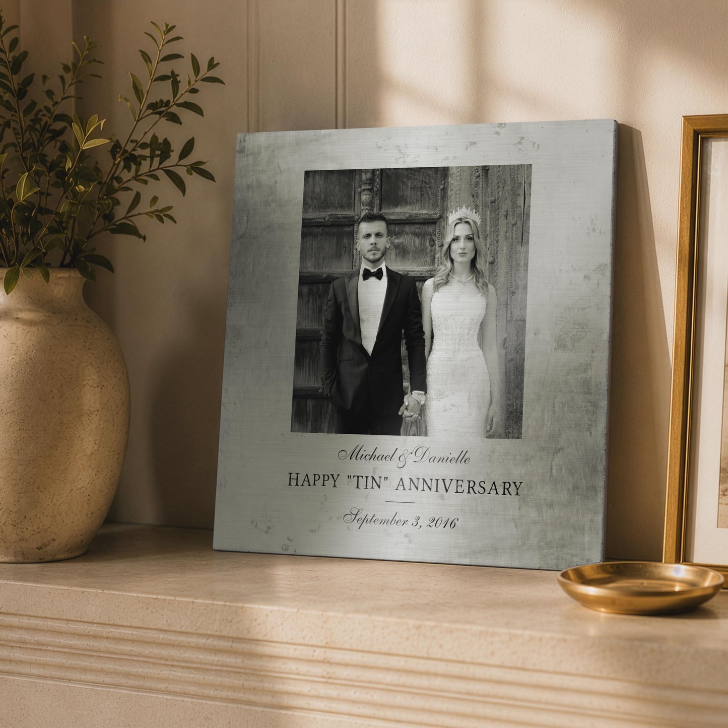 Farmhouse Rustic Photo Tin Anniversary Gift - HoneycombProverbs - Signs - Tin and Aluminum Gifts