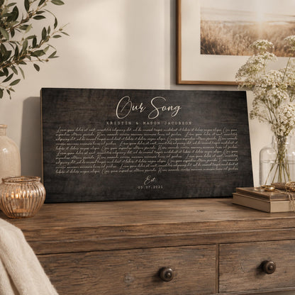 Rustic Anniversary Wooden Song Lyric Sign - HoneycombProverbs - Signs - 5 year anniversary gifts