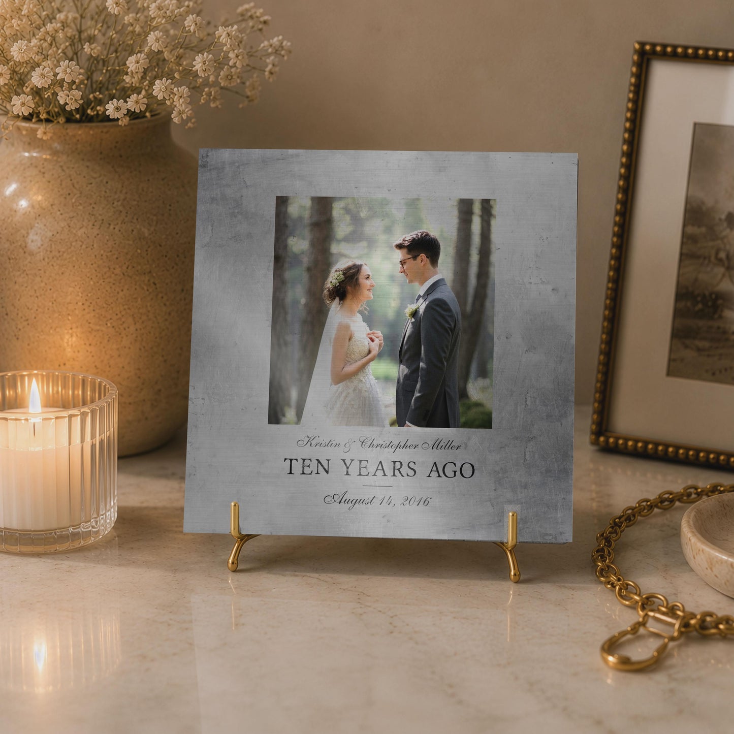 Farmhouse Rustic Photo Tin Anniversary Gift - HoneycombProverbs - Signs - Tin and Aluminum Gifts