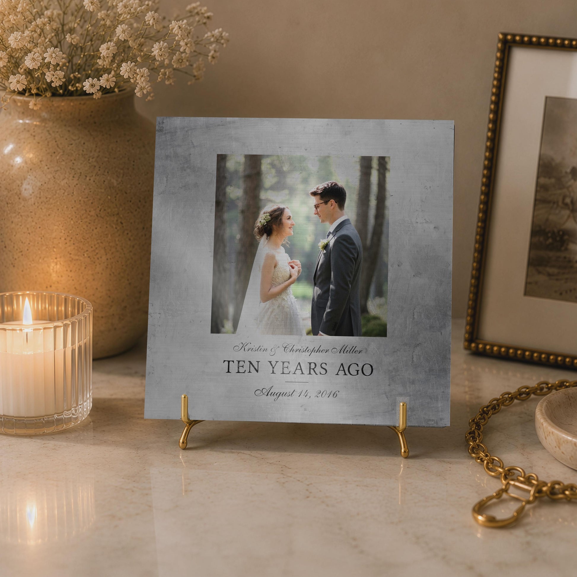 Farmhouse Rustic Photo Tin Anniversary Gift - HoneycombProverbs - Signs - Tin and Aluminum Gifts