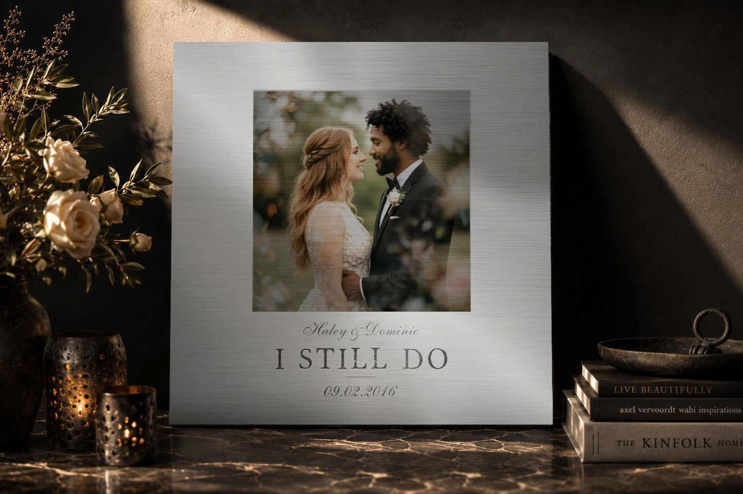Farmhouse Rustic Photo Tin Anniversary Gift - HoneycombProverbs - Signs - Tin and Aluminum Gifts