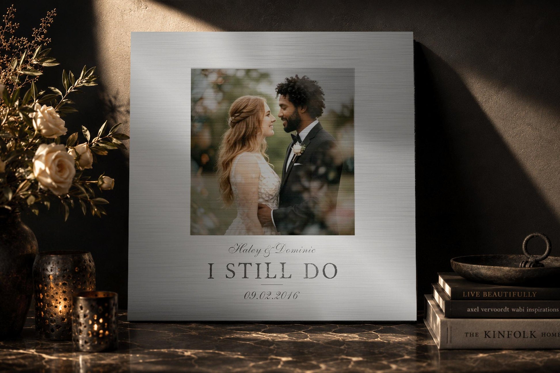 Farmhouse Rustic Photo Tin Anniversary Gift - HoneycombProverbs - Signs - Tin and Aluminum Gifts