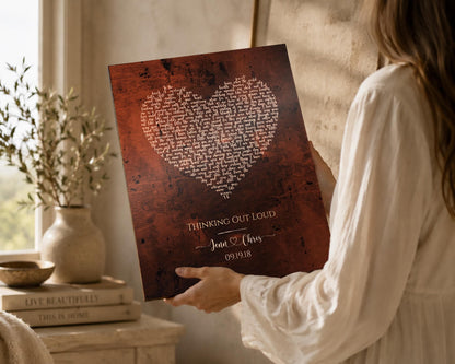 Heart Shaped Bronze Song Lyric Sign, additional view 8, 8th anniversary bronze